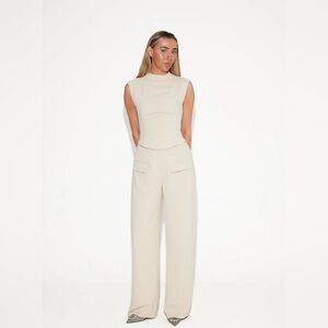 The Ultimate Muse Wide Leg Trousers in Oat